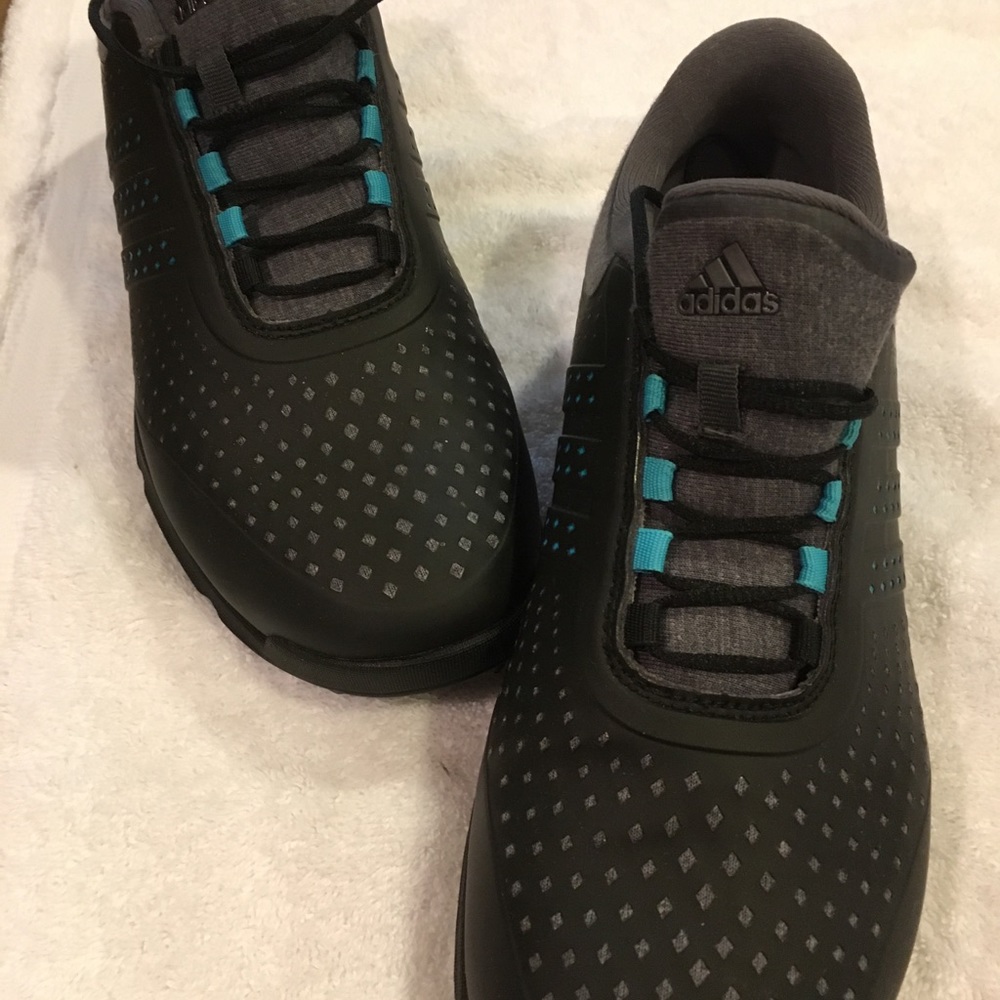 Adidas Adipure golf shoes sz 7.5 blk/turq